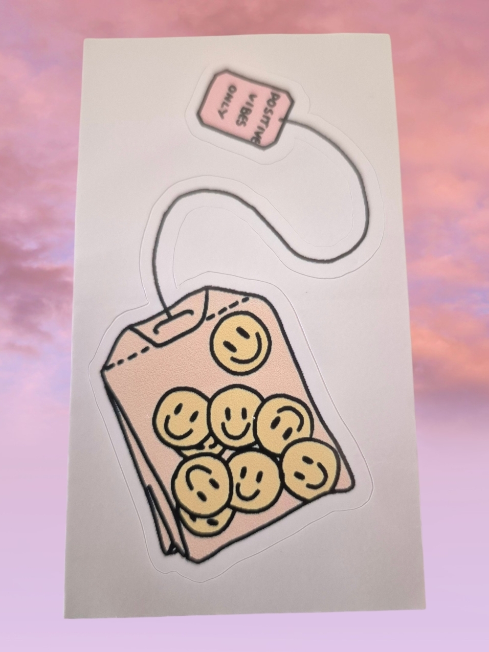 Pink Tea Bag Sticker Sheet – Cheerful Smile Labels